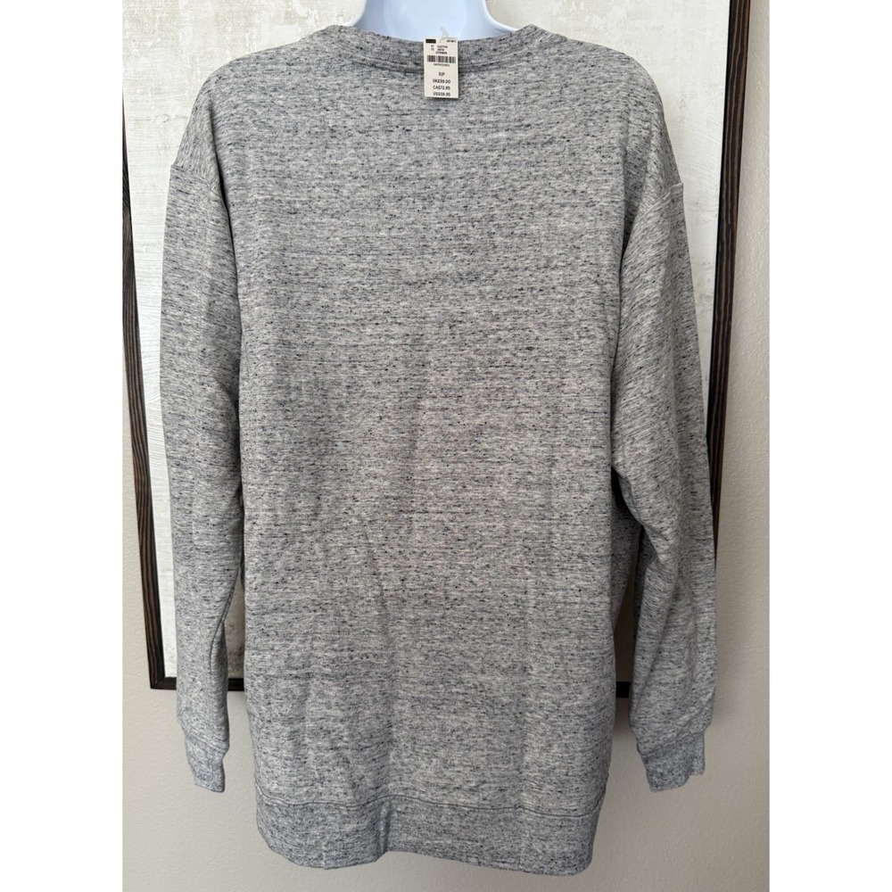 Victoria's Secret PINK Gray Sweatshirt w/Side Laces Size Small Dog Logo NEW TAGS - Picture 3 of 7
